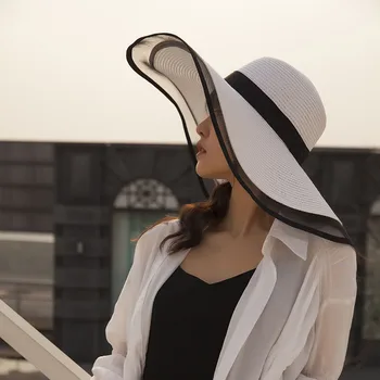 Yeni 2022 Yaz Hasır vintage Şapka kadın Moda güneş koruma kapakları Plaj geniş Ağız Uv Koruma Katlanabilir Şapkalar Düz Kpop