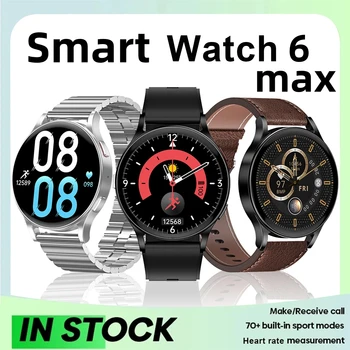 Yeni Akıllı İzle Erkekler İçin Galaxy İzle 6 MAX 1.6 inç Tam Dokunmatik Ekran Su Geçirmez Özel Arama Smartwatch Samsung Android IOS İçin