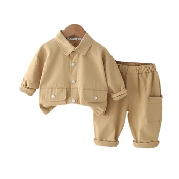 Yeni Bahar Sonbahar Bebek Erkek Giysileri Takım Elbise çocuk kıyafetleri Bebek Ceket Pantolon 2 adet / takım Toddler Rahat Kostüm Çocuklar Eşofman