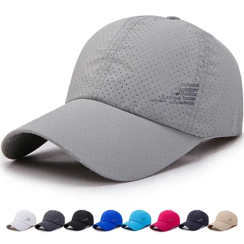 Yeni Erkek Kadın Yaz beyzbol şapkası Çabuk Kuruyan Şapka Unisex Nefes Spor Saf Renk Snapback Şapka Kemik beyzbol şapkası