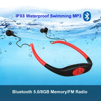 Yeni Kablosuz MP3 Çalar FM Radyo 8GB Bluetooth Kulaklık Su Geçirmez IPX8 Yüzmek Aktif Gürültü Azaltma
