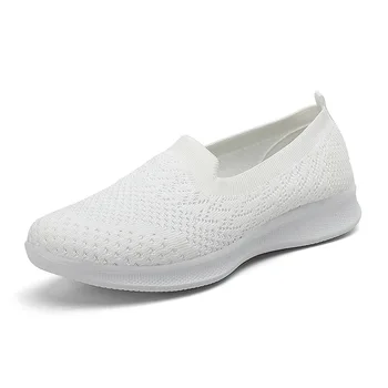 Yeni Kadın Sneakers Açık Nefes Sneakers Kadın yürüyüş ayakkabısı Kadın Loafer'lar Tıknaz Ayakkabı bağcıksız ayakkabı Büyük Boy 35 ~ 42