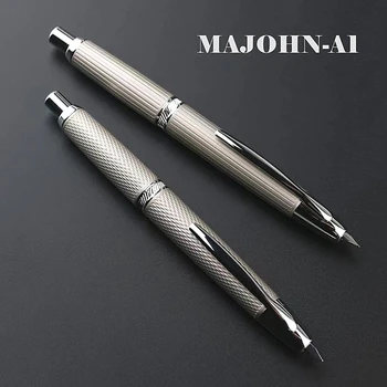 Yeni MAJOHN A1 Klasik Basın Geri Çekilebilir Nib dolma kalem Mükemmel EF0. 38mm Ofis Okul Yazma Mürekkep Kalemler İle Lüks Hediye Kutusu