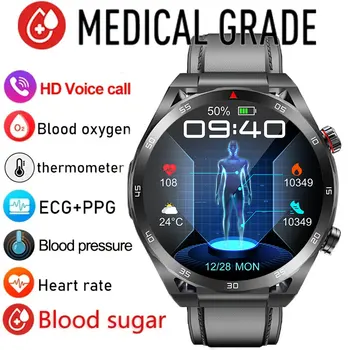 Yeni Non-invaziv Kan Şekeri akıllı saat erkek EKG + PPG Sağlık İzleme Sesli Arama Smartwatch kan şekeri ölçücü İçin HUAWEİ