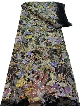 Yeni kalite üç boyutlu renk boncuklu glitter tırnak boncuk nakış örgü, Avrupa high-end moda dantel elbise