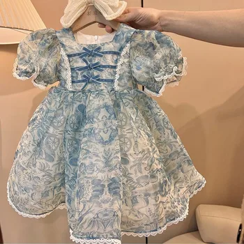 Yenidoğan Elbise Toddler Kız Prenses doğum günü elbiseleri Bebek Bebek Giysileri Balo 2-7Y