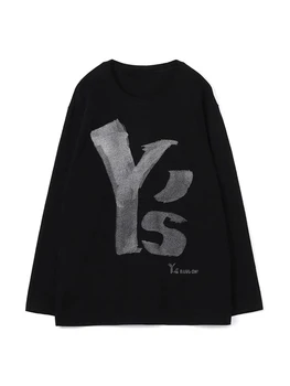 Yohji Yamamoto Erkek T-shirt Büyük Boy t-shirt Uzun kollu üstleri ücretsiz kargo erkek t shirt y2k giysileri streetwear unisex