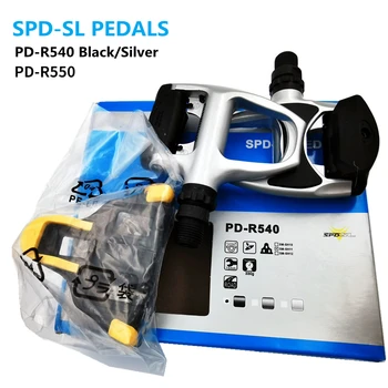 Yol bisiklet pedalları SPD-SL Pedalı Orijinal PD-R550 / R540 Pedallar Kendinden kilitlemeli Yol Pedalı R550 ile SH11 Cleat Bisiklet Kilitleme Pedalı