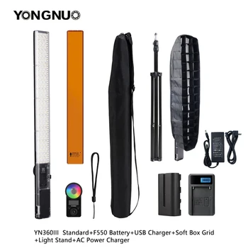 Yongnuo YN360 III YN360III El 3200 K-5500 K RGB Renkli dondurma çubuğu LED Video tüp lamba Stüdyo Kayıt için Youtube