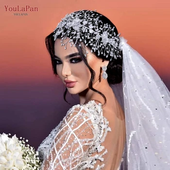 YouLaPan HP286 Parlak Gelin Kafa Bandı Kristal Kadın Başlığı Düğün saç aksesuarları Takı Gelin Tiara Nedime Şapkalar