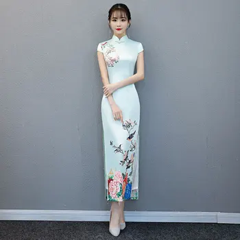Yourqıpao Yaz 2023 Uzun Cheongsam Onurlu Zarif Podyum Gösterisi Modern Qipao Etek Çin Tarzı Gece Elbisesi Kadınlar için