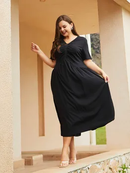 Zarif Uzun Akşam Büyük Boy Elbise Kadınlar Kahverengi Siyah Artı Boyutu Maxi Elbiseler Kadınlar Vintage Yaz Bayanlar Elbiseler Kadınlar İçin 2023