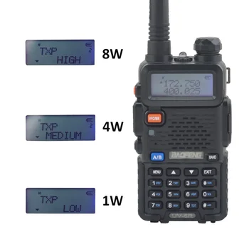baofeng UV - 5R 8 W Dual Band Walkie Talkie VHF UHF Taşınabilir FM İki yönlü radyo ile ücretsiz Kulaklık