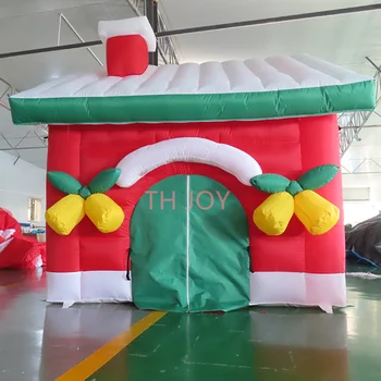 kapıya ücretsiz hava gemisi! Özelleştirilmiş şişme Noel evi, dekorasyon için kırmızı şişme santa grotto parti çadırı