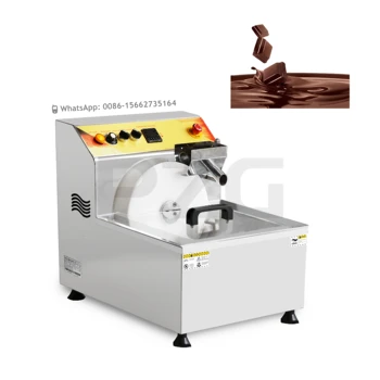 Çikolata Eritme Tavlama Kaplama Kalıplama Makinesi 8 kg/saat Şeffaf Kapaklı Çikolata Yapma Makinesi