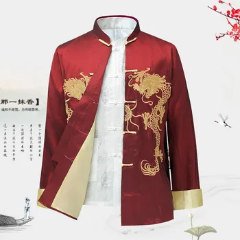 Çin Geleneksel Giysiler Hanfu Pamuk Erkekler Modern Moda Stil Wu Tang Takım Elbise Gömlek Kung Fu Ceket Ceketler Üst Çin Online Mağaza