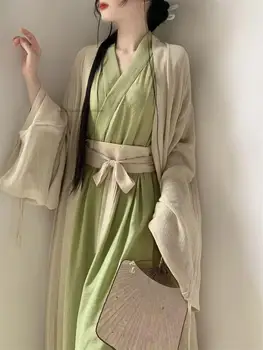Çin Geleneksel Hanfu Antik Wei Jin Hanedanı Elbise Oryantal Vintage Hanfu Elbise Kadın Retro Tarzı Cosplay elbise seti