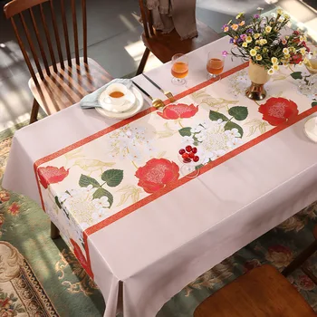 Çin tarzı masa örtüsü, yıkanabilir, dikdörtgen PVC masa örtüsü, sehpa mat, hafif ve lüks, high-end