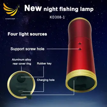 Çok fonksiyonlu Bisiklet El Feneri USB Şarj balıkçı ışığı Ultralight Ve Su Geçirmez Projektör Açık Bisiklet Aksesuarları