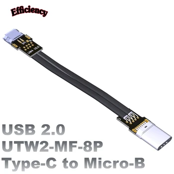 Özelleştirilmiş USB2. 0 Düz, ince ve İnce Şarj Veri Kablosu USB-C Adaptörü Micro-B OTG adt'yi Destekler