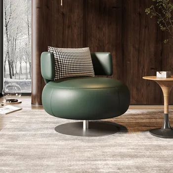 İskandinav Oturma Odası Sandalyeleri Salon Lüks Deri Döner Okuma Relax Modern Sandalye Tasarım Cadeiras De Escritorio Tiyatro Mobilyaları
