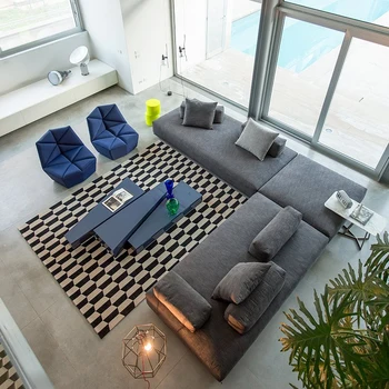 İskandinav tarzı mobilya, kumaş kanepe, küçük aile oturma odası, tam paket kombinasyonu, iki kişi, üç kişi, modern ve si