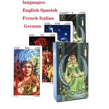 İspanyolca Fransızca Almanca Dil Tarot İngilizce Tarot Güverte 78 Kart.Yeni Başlayanlar için Tarot Kartları
