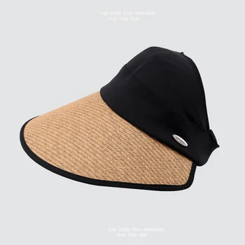 Şapka Kadınlar İçin Yaz Güneş Koruyucu Büyük Ağız Kapağı Güneşlik Şapka Yarım Boş silindir şapka Yüz Koruma Yaz Açık Bisiklet Şapka güneş şapkası