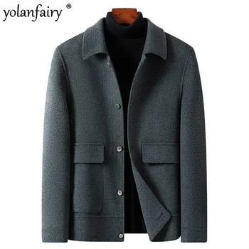Ceketler Erkekler için Giyim Moda Çift taraflı %75 % Yün Ceket erkek Sonbahar Kış Yeni Yün Ceket Chamarras