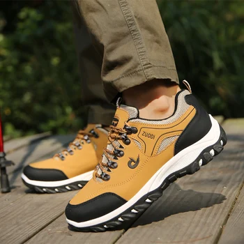 Erkek ayakkabısı Rahat Nefes Yürüyüş Yürüyüş Sneakers Açık Ultralight Deri Slip-on Tırmanma Trekking Spor Ayakkabı Erkek Ayakkabı