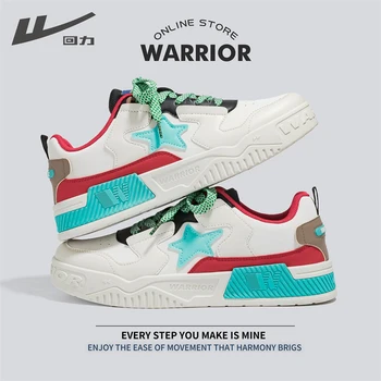 Savaşçı 2023 Yeni Amerikan Tarzı Moda Erkekler sneaker Yüksek Kaliteli Dikiş Deri Beyaz Dantel-up yürüyüş ayakkabısı Çift Sokak