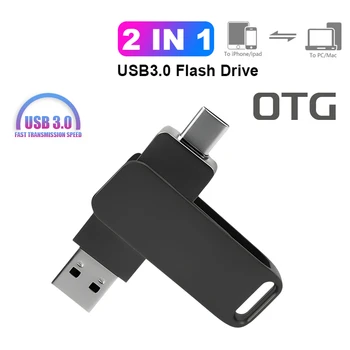 100 % XİAOMİ OTG Metal Pendrive 2TB 1TB 512GB Tip-c USB bellek Sürücüler 256GB USB bellek 128GB Çizgi Kam / Masaüstü