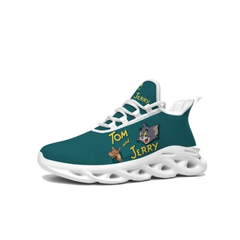 Anime Kedi Fare Flats Sneakers Mens Womens Genç Spor koşu ayakkabıları Yüksek Kaliteli Tom Karikatür Özel Dantel Up Örgü Ayakkabı