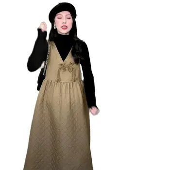 Artı Boyutu Hamile kadın kıyafetleri Seti Kış hamile elbisesi Takım Elbise Uzun Kollu Kazak + Sundress Twinset Gebelik Giyim Sıcak