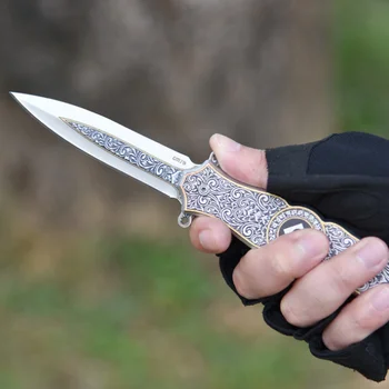 Açık Survival Cep Bıçak Kendini Savunma Kesici Parmak Cayro Katlanır Bıçak Alan Askeri Taktik Avcılık Bıçaklar Çakı