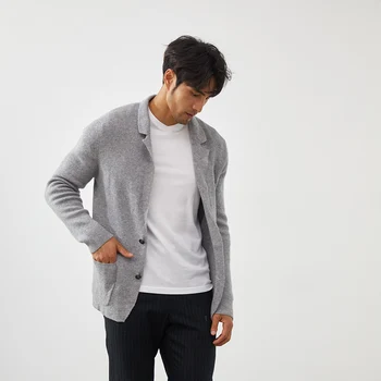 Bahar 2023 Yeni İş günlük giysi Beyefendi Moda Marka erkek Örgü %100 % Kaşmir Yeni Ceket Ve Ceket Ücretsiz Navlun