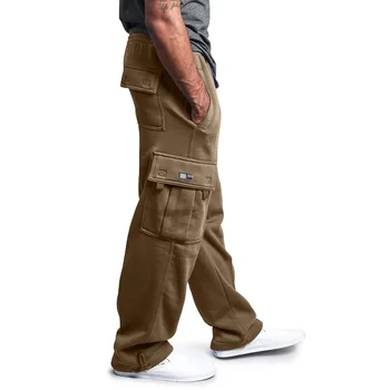 Erkek Sweatpants Gevşek Joggers Spor Streetwear Boy İpli uzun pantolon Erkekler Çok cep Kargo Pantolon
