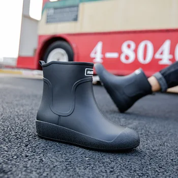 Erkek yağmur çizmeleri Trend 2023 Kayma Su Geçirmez iş ayakkabısı Erkekler için Platform yağmur ayakkabıları Balıkçılık Galoş Yeni Unisex yarım çizmeler