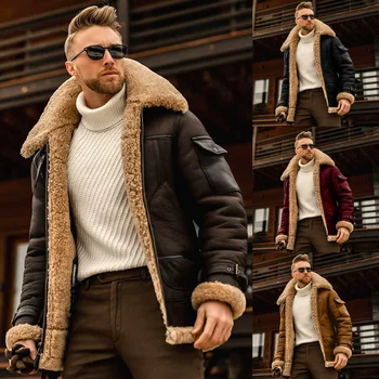 Erkekler Rüzgarlık Ceketler Ceket Yeni Moda Kış Sıcak Kalın Polar Bombacı Ceketler Casual Erkek Uzun Kollu Dış Giyim Erkek Giyim