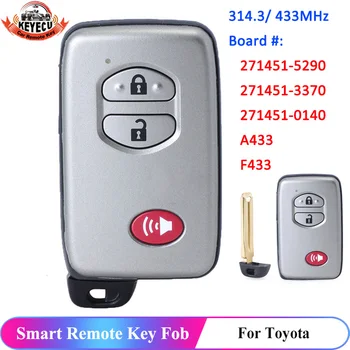 KEYECU A433 F433 271451-0140 271451-3370 271451-5290 İçin 3 Düğme Akıllı Uzaktan Toyota Avalon Camry Aurion Sequoia Prius Anahtar Fob