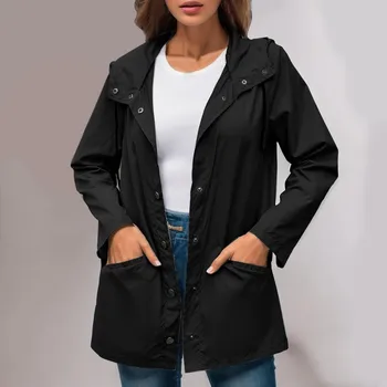 Kadın Ceket Yeni Bahar Sonbahar Kapüşonlu Rahat Rüzgarlık Ceket Yaz Güneş Koruyucu Giyim Tulum Çift Modelleri Kadın Anorak