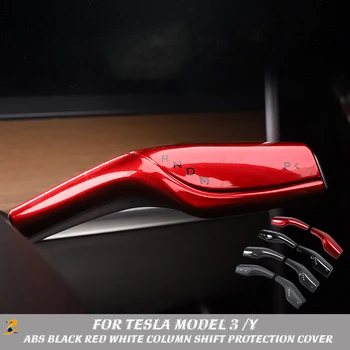 Tesla Modeli 3 Model Y İç Tadilat Yama model3 2022 Araba ABS Siyah Kırmızı Beyaz Sütun Vites koruma kapağı