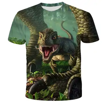 Yeni Jurassic Park 3D Baskı T-shirt Jurassic Dünya Dinozor Erkek Kadın Moda T Shirt Çocuk Çocuk Gömlek Tops Erkek Kız Giyim