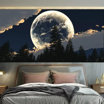 Şifa Ay Gökyüzü Arka Plan Bez INS Asılı Bez Yatak Başı Yatak Odası Dekorasyon duvar bezi Yurdu Goblen